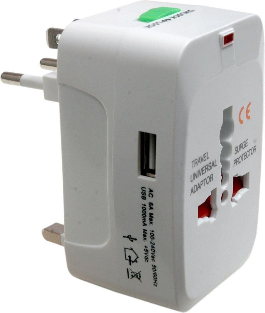 All -In -One Universal Travel Adaptor With 1000mA USB, More than 150 Countries