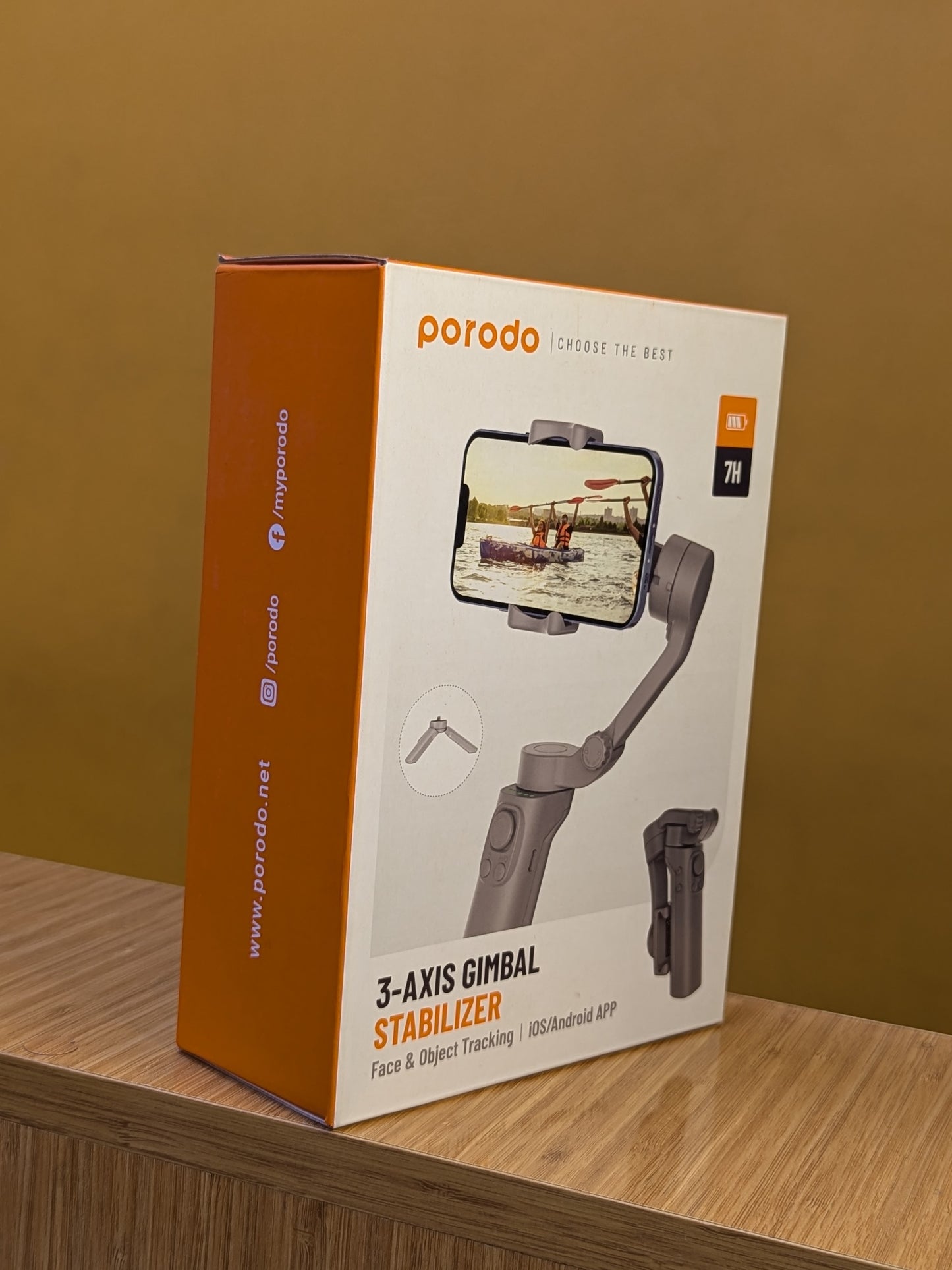 3-Axis Gimbal Stabilizer (porodo) Face & Object Tracking.