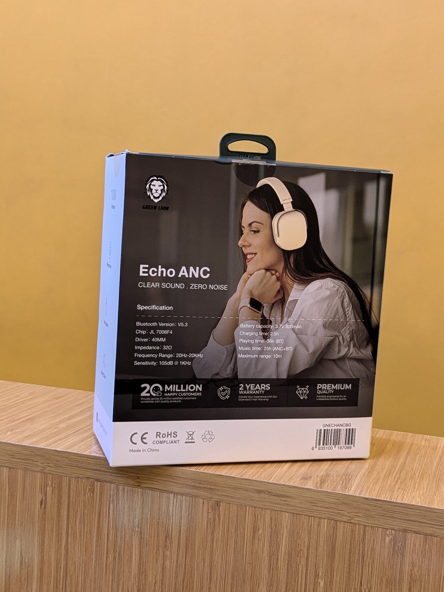Green Lion bluetooth headphone Echo ANC, Clear Sound Zero Noise
