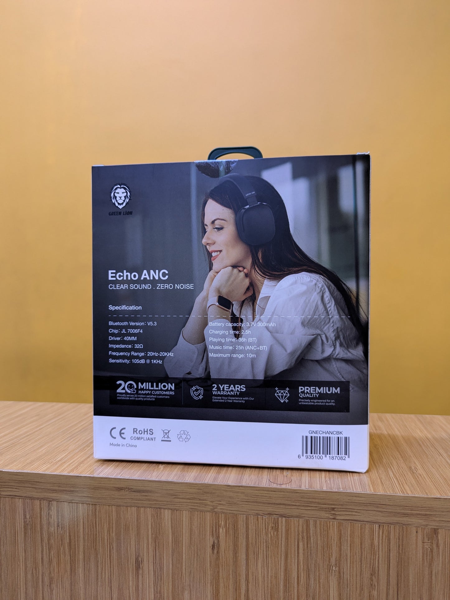 Green Lion bluetooth headphone Echo ANC, Clear Sound Zero Noise