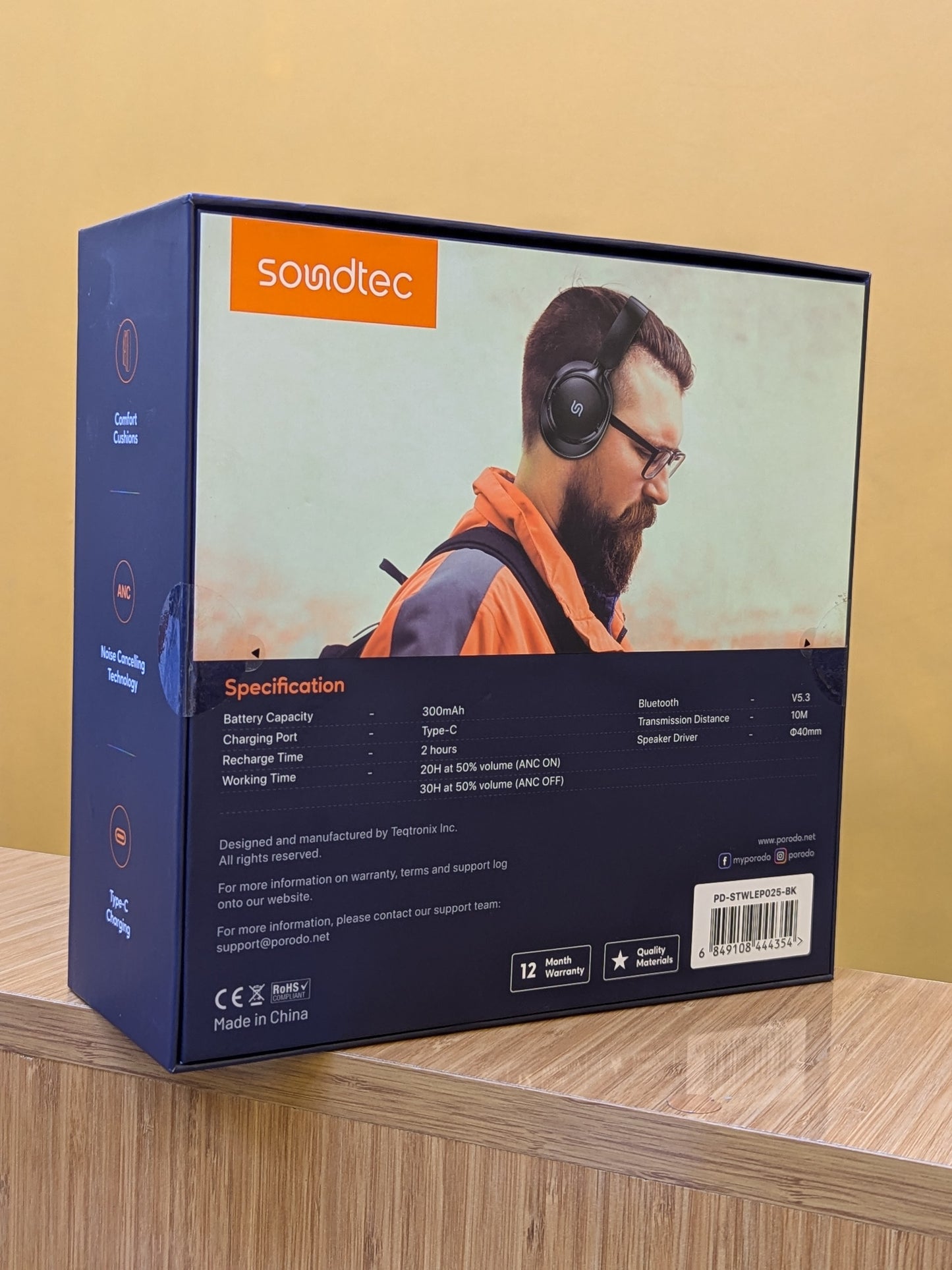 ZEN Active Noise Cancellation headphone Soundtec by PORODO.