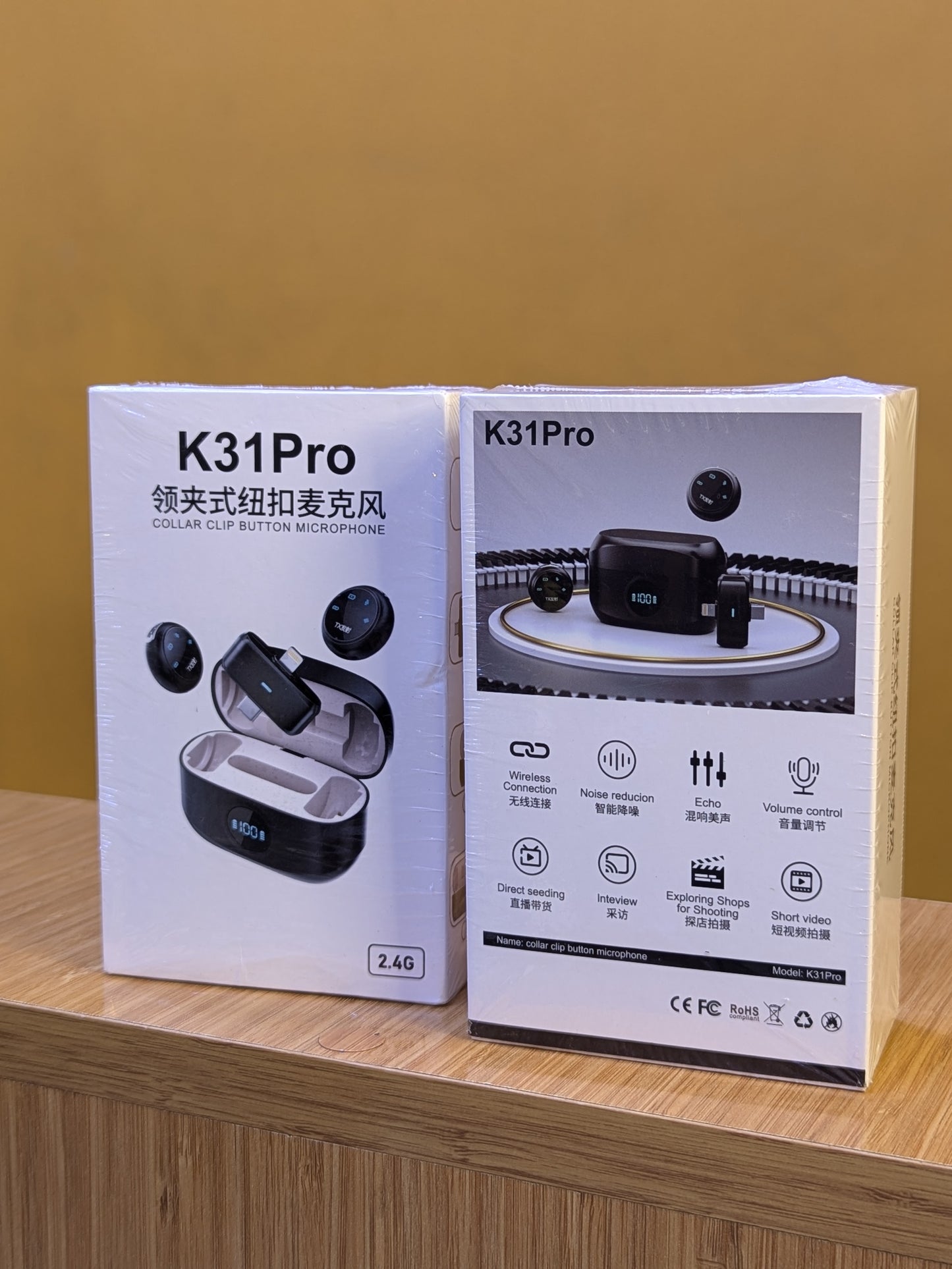 K 31 Pro Collar Clip Button Microphone