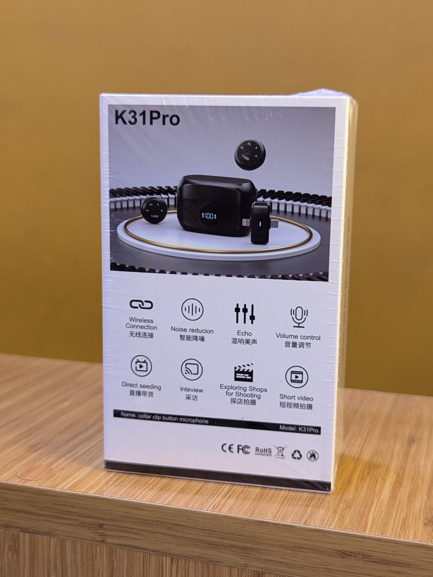 K 31 Pro Collar Clip Button Microphone