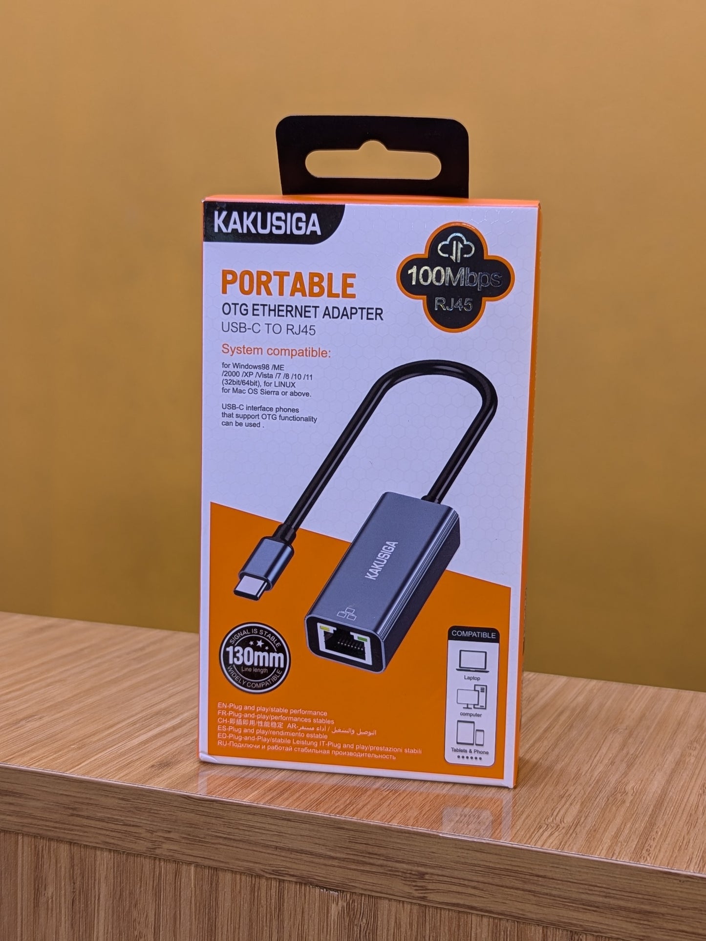 Portable OTG Ethernet Adapter USB - C to RJ45