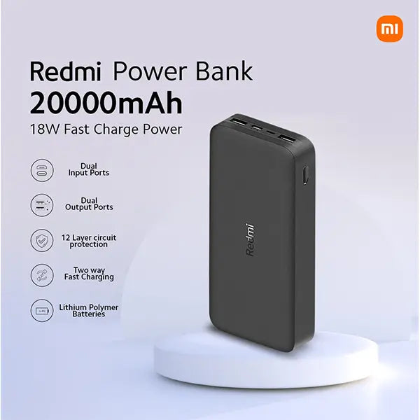 Original (MI)Redmi: Power Bank 20000mAh; power 18W Fast charging