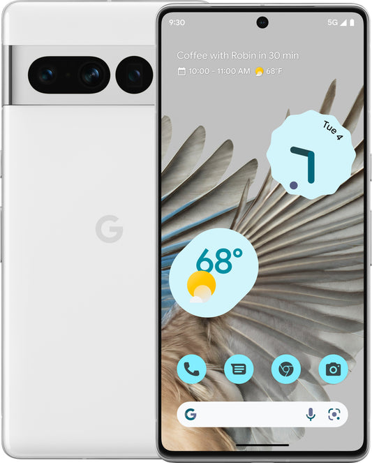 Google Pixel 7 Pro, 8GB RAM, 128GB ROM, 50MP Main Camera, 10.8MP Selfie Camera, 5000mAh Battery.