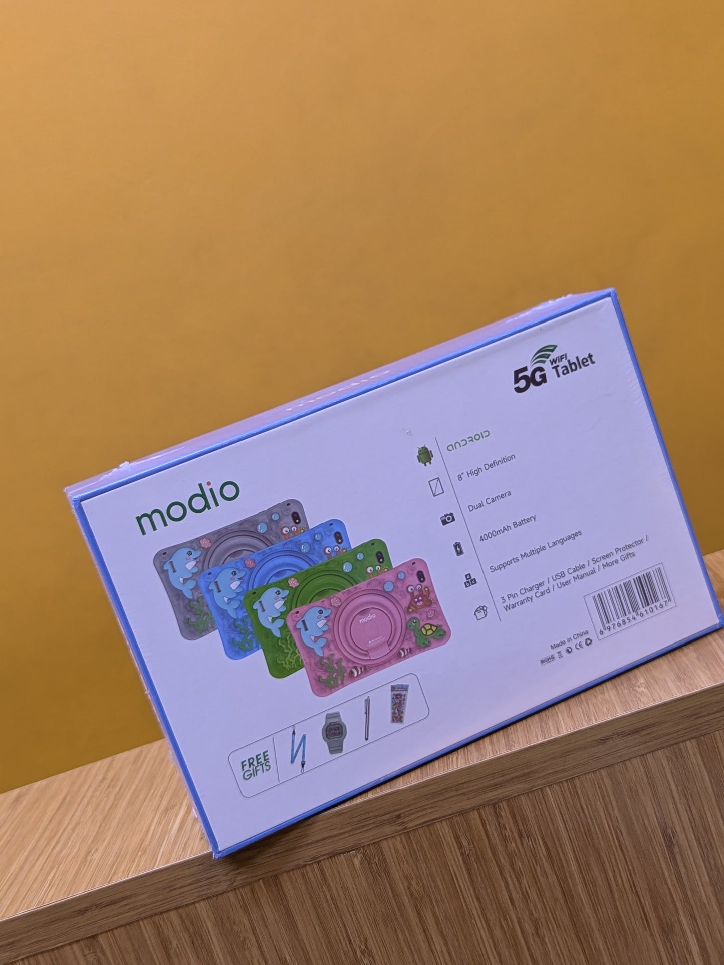 modio kids Tablet M128 Ram 6GB Storage 256gb 5G sim card Screen Size 8"