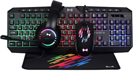 4 in 1 Wired Gaming Combo keyboard- Hezire