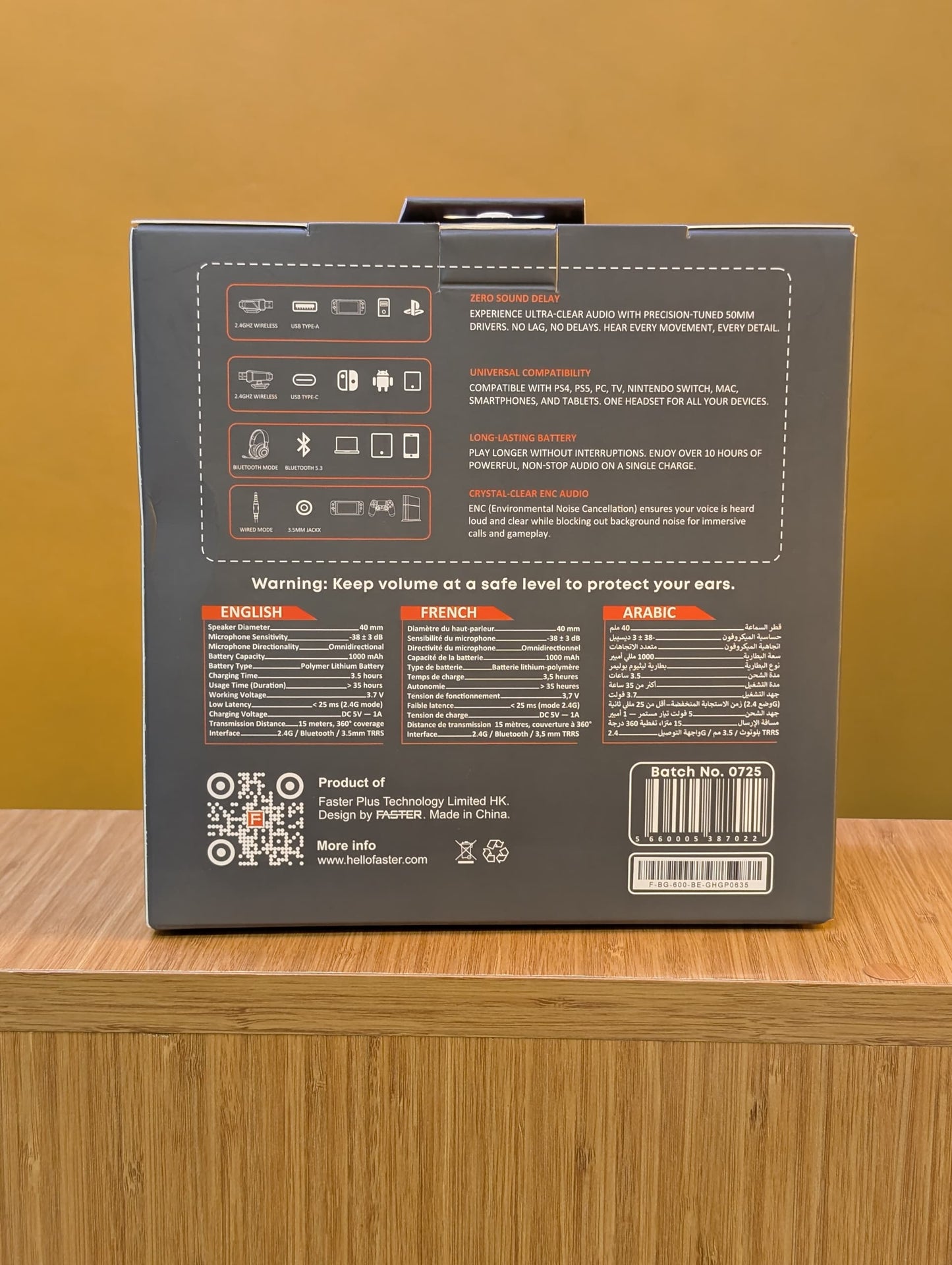 FASTER BG600 STRAYGOS WIRELESS GAMING HEADHONES